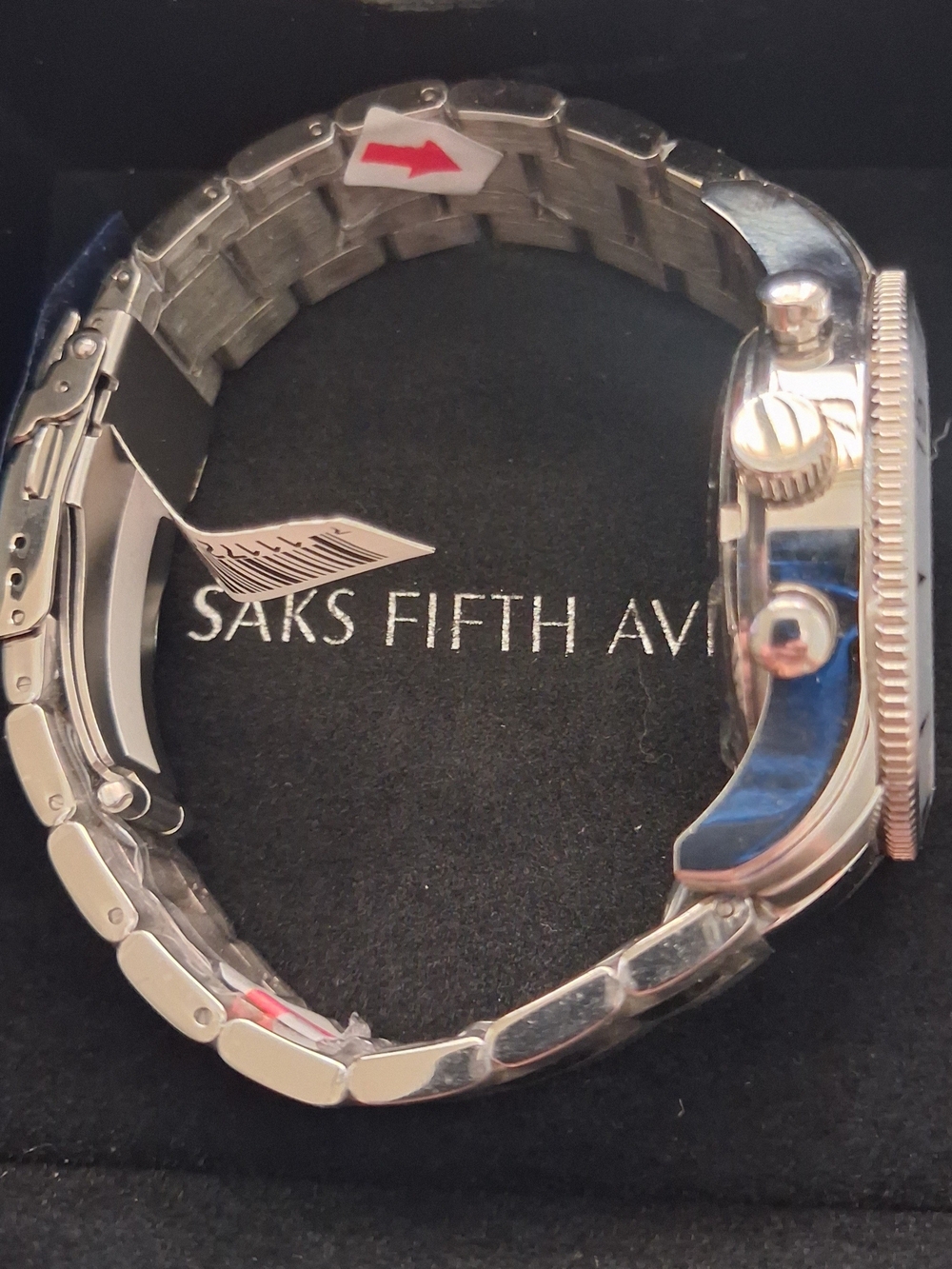 Saks Fifth Avenue Stainless Steel Automatic Watch - Black Dial. NEW - Picture 11 of 15